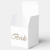 Bride white gold script calligraphy elegant chic bedankdoosjes (Geopend)