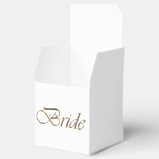 Bride white gold script calligraphy elegant chic bedankdoosjes (Geopend)