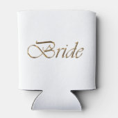 Bride white gold script calligraphy elegant chic blikjeskoeler (Achterkant)