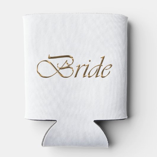 Bride white gold script calligraphy elegant chic blikjeskoeler (Achterkant)
