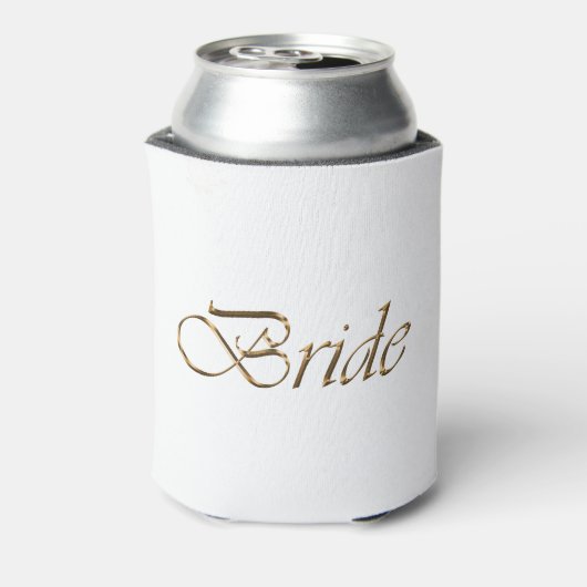Bride white gold script calligraphy elegant chic blikjeskoeler (Blikje Achterkant)
