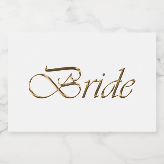 Bride white gold script calligraphy elegant chic voedselcontainer etiket (Enkel label)