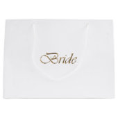 Bride white gold script elegant chic bruiloft groot cadeauzakje (Voorkant)