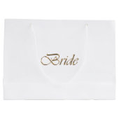 Bride white gold script elegant chic bruiloft groot cadeauzakje (Achterkant)