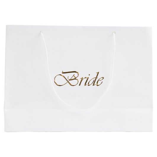 Bride white gold script elegant chic bruiloft groot cadeauzakje (Achterkant)