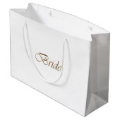 Bride white gold script elegant chic bruiloft groot cadeauzakje (Achterkant Gekanteld)