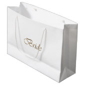 Bride white gold script elegant chic bruiloft groot cadeauzakje (Voorkant Gekanteld)