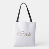 Bride white gold script elegant chic tote bag (Achterkant)
