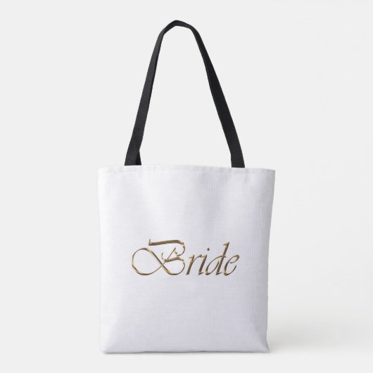 Bride white gold script elegant chic tote bag (Achterkant)