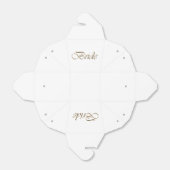 Bride white & Gold script kalligrafie elegant chic Bedankdoosjes (Uitgevouwen)