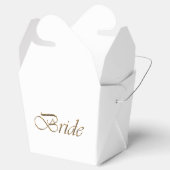 Bride white & Gold script kalligrafie elegant chic Bedankdoosjes (Geopend)