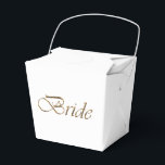 Bride white & Gold script kalligrafie elegant chic Bedankdoosjes<br><div class="desc">Bride white and gold script calligraphy elegant chic Gift preferred Box.</div>