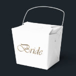 Bride white & Gold script kalligrafie elegant chic Bedankdoosjes<br><div class="desc">Bride white and gold script calligraphy elegant chic Gift preferred Box.</div>