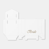 Bride White Gold script kalligraphy stijlvol chic Bedankdoosjes (Uitgevouwen)