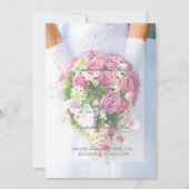 Bride White Lace Flower Bouquet Wedding Invitation Kaart (Voorkant)