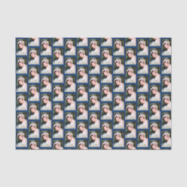  Bride White Lace Navy Blue Gold Wedding Tissuepapier