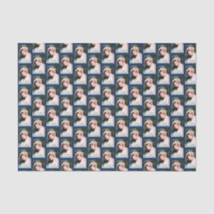  Bride White Lace Navy Blue Gold Wedding Tissuepapier