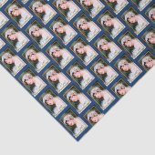  Bride White Lace Navy Blue Gold Wedding Tissuepapier (Detail)