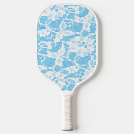 Bride White Lace Print Pickleball Paddle