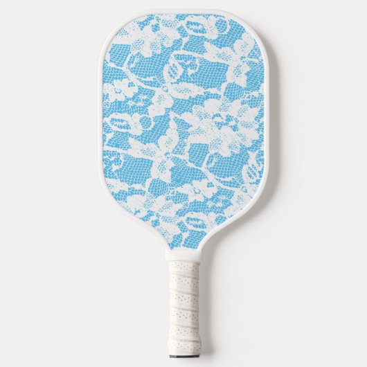 Bride White Lace Print Pickleball Paddle (Voorkant)
