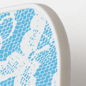 Bride White Lace Print Pickleball Paddle (Links Detail)