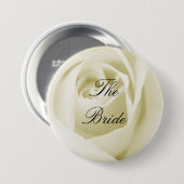 Bride (White Rose) Ronde Button 7,6 Cm (Voorkant /achterkant)