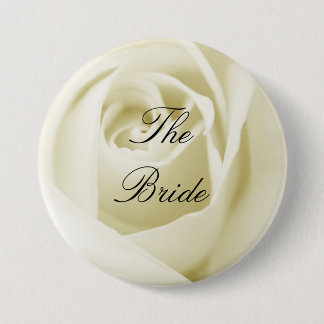 Bride (White Rose) Ronde Button 7,6 Cm