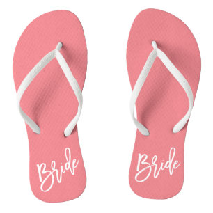 Bride White Script Teenslippers
