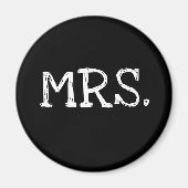 Bride White Text Mrs. Magneet (Voorkant)
