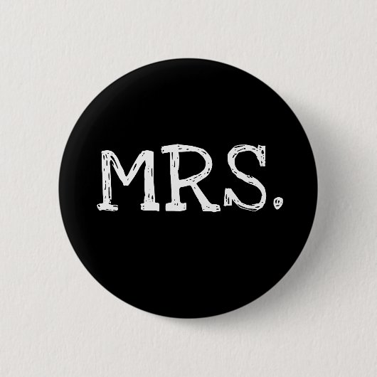 Bride White Text Mrs. Ronde Button 5,7 Cm (Voorkant)