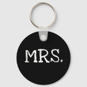 Bride White Text Mrs. Sleutelhanger (Voorkant)
