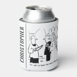 Bride wil de Kleine Cartoon van de Druk controlere Blikjeskoeler