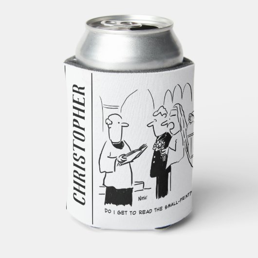 Bride wil de Kleine Cartoon van de Druk controlere Blikjeskoeler (Blikje Achterkant)