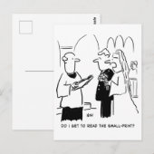 Bride wil de Kleine Cartoon van de Druk controlere Briefkaart (Voorkant / Achterkant)