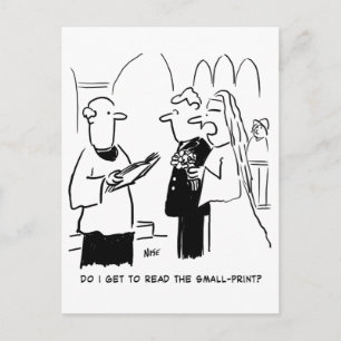 Bride wil de Kleine Cartoon van de Druk controlere Briefkaart