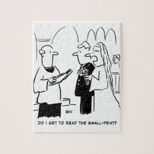 Bride wil de Kleine Cartoon van de Druk controlere Legpuzzel