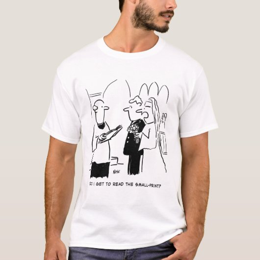 Bride wil de Kleine Cartoon van de Druk controlere T-shirt (Voorkant)