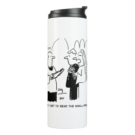 Bride wil Small Print Cartoon Thermal T controlere Thermosbeker (Gedraaid links)