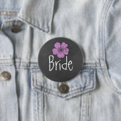 Bride Wild Pink Roses Chalkboard Ronde Button 7,6 Cm (In situ)