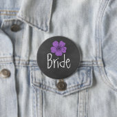 Bride Wilde Paarse Rozen Chalkboard Ronde Button 7,6 Cm (In situ)