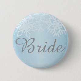 Bride Winter Snowflakes Ronde Button 5,7 Cm