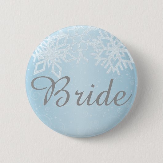 Bride Winter Snowflakes Ronde Button 5,7 Cm (Voorkant)