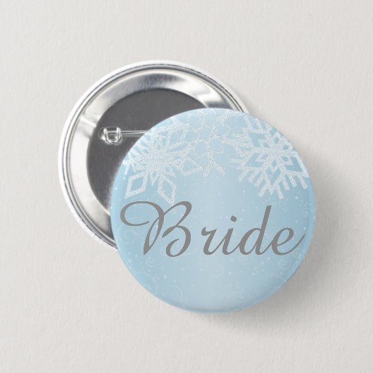 Bride Winter Snowflakes Ronde Button 5,7 Cm (Voorkant /achterkant)