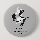 Bride Witch Halloween Cocktail Bachelorette Ronde Button 4,0 Cm (Voorkant)