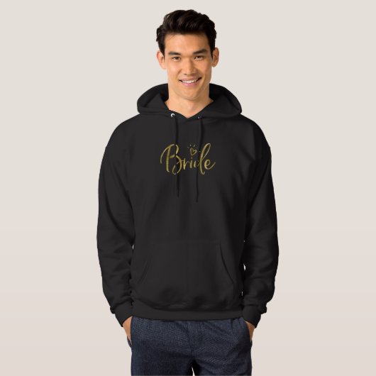 Bride With Heart Dark Yellow Graphics Hoodie (Voorkant volledig)