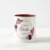 Bride witte florale goud geometrische trouwnaam mok (Midden)