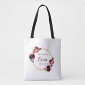 Bride witte florale goud geometrische trouwnaam tote bag (Voorkant)