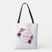 Bride witte florale goud geometrische trouwnaam tote bag (Achterkant)