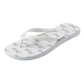 Bride witte goudkalligrafiepatroon elegant chic teenslippers (Schuin)