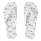 Bride witte goudkalligrafiepatroon elegant chic teenslippers (Voetbed)